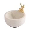 Marble Nut candy  Bowl Brass Antler embedded