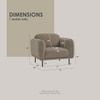 Scandinavian Mira One Seater Sofa Beige Matte Finish