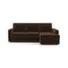Apollo Sofa (Colour : Dark Earth, Cushion : Hard, Back Type : Regular, Seating Capacity : Right Aligned 2 Seater + Right Aligned Chaise + Ottoman)