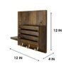 Somerset Wooden Wall Shelf Organiser With Key Holders