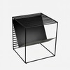 Black Metal End Table With Storage
