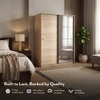 Loretta Sliding Door Wardrobe With Mirror in Sonoma Oak Finish