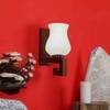 Devansh Solid Wood Electric Wall Light in White Colour with White Shade Count of 1 Light