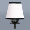 Devansh Metal Electric Wall Light in Antique Gold Colour with White & Black Shade Count of 1 Light