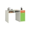 Alana Study Desk with Cabinet Drawer and Shelf in Light Orange Verdant Green Colour