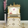 D'Dass Multi Color Mdf and Sheesham Wooden Temple With Cabinet For Pooja