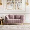 Amora 2 Seater Fabric Sofa in Faded Lilac Pink Velvet