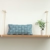 Basket Knit Cotton Pillow Cover  Cadet Blue 12X20  Inches