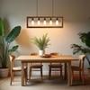 Abacus Brown Solid Wood Cluster Hanging Light