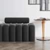 Wooden Twist Veylo Modern Line Design Bench with Round Back Pillow in Grey Colour