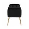 Doe Buck Upholstered Storage Bench in Black Colour with Gold Legs