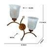 Devansh Metal Electric Wall Light in Gold Colour with White Shade Count of 2 Lights
