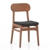 Lunar Solid Wood Dining Chair Set of 2 In Honey Finish With Urban Grey Fabric Colour
