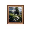 Artistry Green Brown Lake Realism Framed Canvas Wall Canvas Wall Prints Set of 1 Multicolor Matte