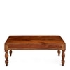 Hudson Sheesham Wood Traditional Rectangle Coffee Table In Natural Teak Finish