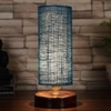 Skeeter Turquoise Jute lamp with brown wood base