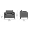 Bruch Boucle Fabric Arm Chair in Grey Colour