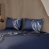 Stoa Paris Super King Size 100% Cotton Bedsheet with 2 Pillow Covers  Size Midnight Navy Grey