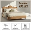 Solara Wave Luxe Queen Size Bed in velvet With Oak wood Frame & Hydraulic Storage