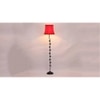 Gaia Red Fabric Floor Lamp with Black Iron Base