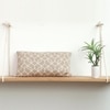 Trellis Stone  And Natural Cotton Knitted Pillow Cover 12X20 Inches