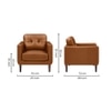 Shlok PU Leather Accent Chair- Light Brown