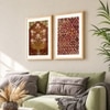 Flower Pattern Mughal Set of 2 Framed Posters Wall Art 45x60 cm
