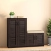 Bennis 25 Pair Shoe Rack in Dark Walnut Finish
