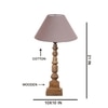 Devansh Grey Cotton Table Lamp With  Wood Natural Base (10X10X21 Inches)-32