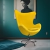 Kepler Brooks Oswald Pro Large Lounge Chair With Wheels in Yellow Colour