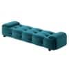 Melon Velvet 5 Feet Ottoman Bench in T Blue  Color