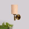 Devansh Metal Electric Wall Light in Gold Colour with Beige Shade Count of 1 Light