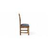 Columbus wood Set of 2 Dining Chairs in Anchor Grey Fabric Cushioning with TEAK FINISH