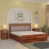 Shambhu Sheesham Wood King Size Bed In Honey Oak Finish With Hydraulic Storage (72 x 78 inches)