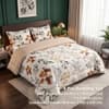 White Floral 4 Pcs Comforter set with Queen size bedsheet + 2 Pillow covers