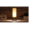 off-white cotton table lamp with Steel Base -41
