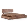 Boston Solid Wood King Size Drawer Storage Bed In Teak Finish