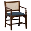 Provincial Cane & Suede Blue Accent Chair