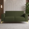 Veniza Velvet 2 Seater Sofa In Olive Green Colour