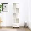 Hexa Engineered Wood Bookshelf Multipurpose Storage Rack in Frosty White Colour