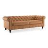 Winchester 3 Seater Half Leather Sofa in Mustard Colour