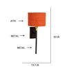 Devansh Metal Electric Wall Light in Black Colour with Orange Shade Count of 1 Light