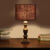 Devansh Brown Jute   Table Lamp With  Wood Natural Base (7X17.5 Inches)-17