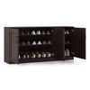 Bennis 18 Pair Shoe Rack in Dark Walnut Finish