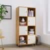 Hexa Engineered Wood Bookshelf Multipurpose Storage Rack in Giant Wood and Frosty White
