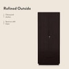 Zephyr Solid Wood 2 Door Wardrobe in Mahogany Finish