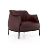 Odette Lounge Chair In Burgundy Leather