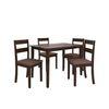 Dallas 4 Seater Dining Set with 4 Chairs (Rubberwood, Dark Cappuccino Finish)