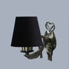 Devansh Metal Electric Wall Light in Antique Gold Colour with Black Shade Count of 1 Light