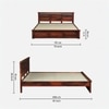 Zvya Solid Wood King  Size Bed Without Storage (Honey Finish)